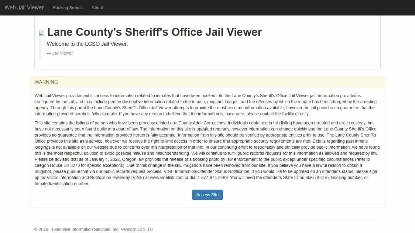 Home Page - Web Jail Viewer