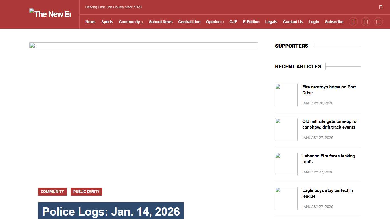 Police Logs: Jan. 14, 2026 - The New Era