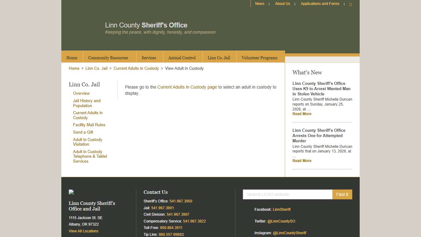 View Adult in Custody - Linn County Sheriff's Office